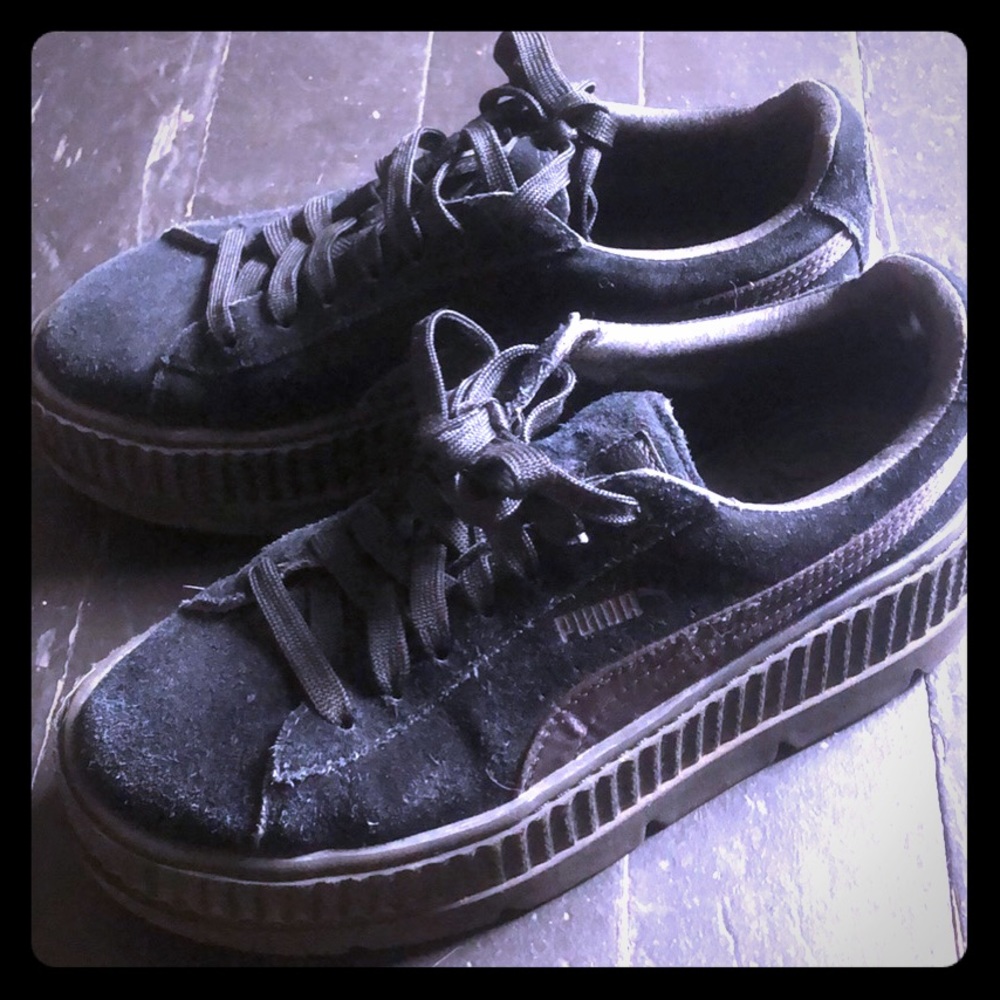 Puma Fenty by Rihanna Black suede creepers
